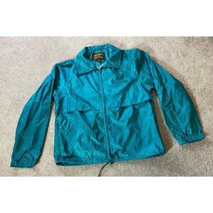 Eddie Bauer Lightweight Windbreaker Mens Teal Nylon Jacket Ripstop